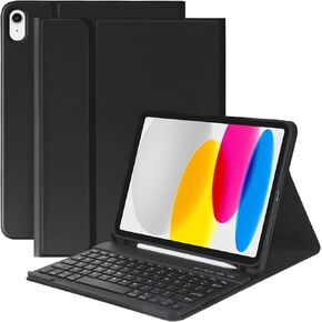 iPad 10th Generation Case with Keyboard(10.9", 2022),(Only Compatible with 10th Generation 2022)-Keyboard Case with Pencil Holder,Detachable Bluetooth Keyboard Smart Case for iPad 10.9" 10th Gen(2022)