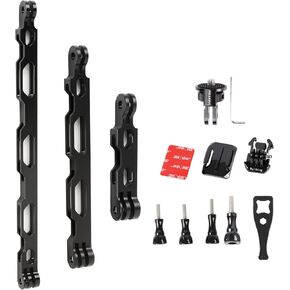 PellKing (12 Pcs) Aluminum Alloy Extension Arm Helmet Mount Kit for for Insta360 One X5/X4/X3,X2,X,Metal Adapter Helmet Sticker Extension Arm Mount with Metal 1/4''Adapter,GoPro Hero 10/9,and More in Kuwait