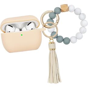 Case for Airpods Pro, KOUJAON Soft Silicone Skin Case Cover with Bracelet Keychain Cute Apple Airpod Pro Cover for Women Girls (Cow) in Kuwait