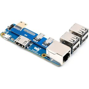 Raspberry Pi Zero to Pi 3B/3B+ Adapter, Connect Raspberry Pi Zero/W/Zero 2 W to Replace Raspberry Pi 3 Model B/3B+, Compatible with Pi 3B/3B+ Hats, Support 1-CH RJ45 Ethernet Port, 10/100 M Adaptive