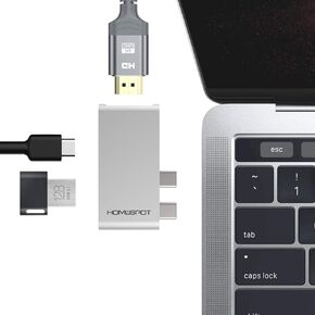 USB C Hub MacBook Pro HDMI, HomeSpot Aluminum USB Hub for 2018/2019 MacBook Air 2016/2017/2018/2019 MacBook Pro 13" & 15" 4K HDMI, USB 3.1, USB-C Data 50Gbs, SD Micro Card Readers