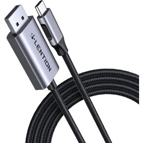 محول كابل LENTION 6FT USB C إلى DisplayPort (4K@60 هرتز، 2K@165 هرتز) لأجهزة Mac، Windows، Linux OS، متوافق مع 2023-2016 MacBook، iPad/Surface/Mac Air الجديد، Dell، XPS، إلخ (CU708-2M، فضي ) in Kuwait