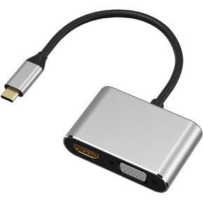 محول Aorz USB C إلى HDMI VGA، محول USB من النوع C إلى VGA HDMI Splitter Thunderbolt 3 محول HDMI VGA مزدوج لجهاز MacBook Pro/iPad Pro/Air 2020 2019 2018، Dell XPS 13/15، Surface Pro، Galaxy S20 in Kuwait