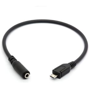 GLHONG Micro USB Male to 3.5mm Female AUX Audio Cable Cord for Headset Adapter Active Clip Mic Microphone (25cm) in Saudi Arabia