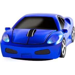 elec Space Wireless Mouse, 2.4GHz Cool Sport Car Shape Wireless Mouse Optical Cordless Mice with USB Receiver for PC Laptop Computer Notebook 1600 DPI-Blue in Kuwait