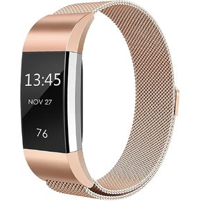 سوار معدني مخروطي متوافق مع سوار Fitbit Charge 2، حلقة شبكية من الفولاذ المقاوم للصدأ، حزام بديل قابل للتعديل لمتتبع اللياقة البدنية Fitbit Charge 2 in Kuwait