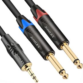 1/8 to 1/4 Stereo Cable 6.6FT, 3.5mm TRS to Dual 6.35mm TS Cable in Kuwait