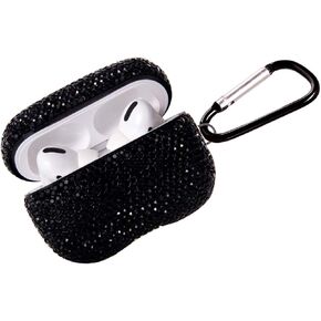 Sparkly Case Compatible with AirPods 4 Generation(2024) with Keychain,Shockproof Protective Premium Bling Rhinestone Cover Skin for AirPods 4 Charging Case (Black for 4rd) in Kuwait