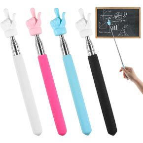 مؤشر للمعلمين تلسكوبي، 4 قطع، عصا مؤشر إصبع قابلة للسحب، مؤشرات يدوية صغيرة قابلة للتمديد في الفصول الدراسية لمستلزمات معلمي المدارس الابتدائية ورياض الأطفال in Kuwait