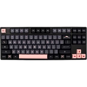 JSJT Night Sakura Keycaps 148 Keys Custom Cherry Profile Keycaps with Spacebar 5.75u 6.25u 6.5u 7u PBT Keycap Set for Cherry MX Switches G610 K70 Mechanical Keyboard