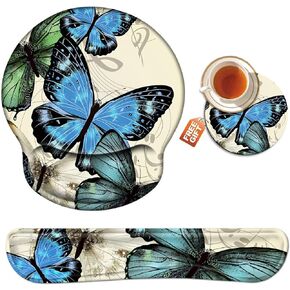 Wrist Rest for Computer Keyboard and Mouse Pad with Wrist Support Gel Seashells Beach Ergonomic Mousepad Memory Foam Comfortable Keyboard Pad Set Non-Slip Base Come with A Cute Coaster in Kuwait