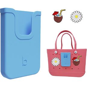 EASYDOG Silicone Phone Holder Compatible with Bogg Bag, Soft Silicone Charm Insert Accessories and Attachment for Bogg Beach Bags, Generic & Portable Size Fits for iPhone and Android Phones-Blue in Kuwait