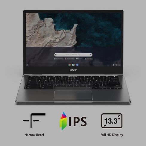 acer Chromebook Spin 513 2023 أحدث كمبيوتر محمول قابل للتحويل 2 في 1، معالج Qualcomm Snapdragon 7c ثماني النواة، شاشة لمس FHD IPS مقاس 13.3 بوصة، ذاكرة وصول عشوائي سعتها 4 جيجابايت، eMMC سعة 64 جيجابايت، للطلاب والأعمال، WiFi، لوحة مفاتيح بإضاءة خلفية، نظ in Saudi Arabia