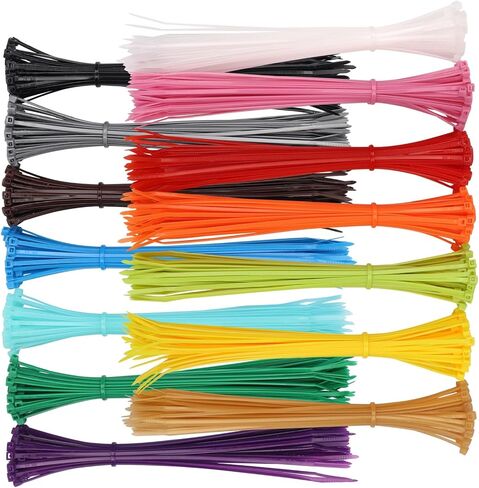 1200 Pieces Colored Zip Ties 4 Inch Multi-Purpose Self-Locking Nylon Cable Ties in 12 Different Colour, Assorted Cord Management Bands for Chicken Leg Home Office Garden Workshop in Kuwait