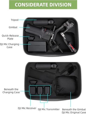 حقيبة حمل صغيرة Anbee Ronin RS 3، حقيبة كتف محمولة للسفر، صندوق بهيكل صلب متوافق مع DJI Ronin RS3 Mini محمول باليد 3 محاور مثبت جيمبال in Kuwait