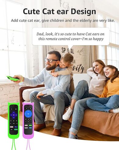 ONEBOM 2Pack Cover for Roku Remote with Cat Ears Design in Kuwait