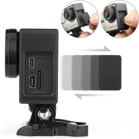 حافظة تثبيت باطار لكاميرا جو برو هيرو 4 3 3+ اكشن - حافظة اطار مع ابزيم اساسي، برغي طويل للابهام، عدسة واقية من الاشعة فوق البنفسجية، غطاء عدسة، وغطاء باب جانبي - اسود in Kuwait