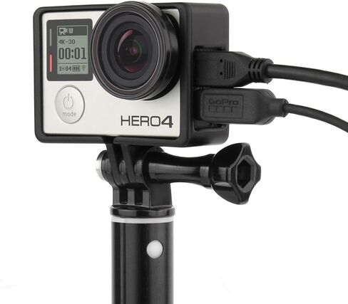 حافظة تثبيت باطار لكاميرا جو برو هيرو 4 3 3+ اكشن - حافظة اطار مع ابزيم اساسي، برغي طويل للابهام، عدسة واقية من الاشعة فوق البنفسجية، غطاء عدسة، وغطاء باب جانبي - اسود in Kuwait