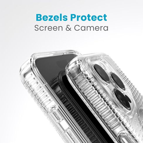 Speck Clear iPhone 15 Case - Slim, Built for MagSafe, Drop Protection Grip - for iPhone 15, iPhone 14 & iPhone 13 - Scratch Resistant, Anti-Yellowing, 6.1 Inch Phone Case - GemShell Grip Clear in Saudi Arabia