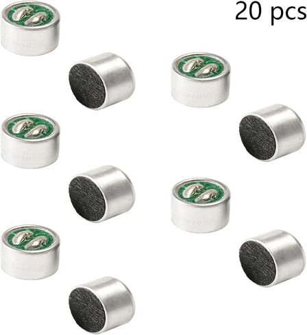 Fielect 20Pcs 9767L Electret Microphone Pickup 9.7mm x 7mm Cylindrical Condenser MIC with Solder Joint for PCB in Saudi Arabia