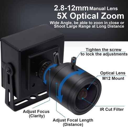 SVPRO 1080P USB Camera Module with Microphone, 2.8-12mm Zoom Lens, 0.01 Low Light Camera for Surveillance, IMX323 Sensor Webcam Board Module H.264 Supported in Kuwait