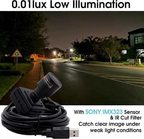 SVPRO 1080P USB Camera Module with Microphone, 2.8-12mm Zoom Lens, 0.01 Low Light Camera for Surveillance, IMX323 Sensor Webcam Board Module H.264 Supported in Kuwait