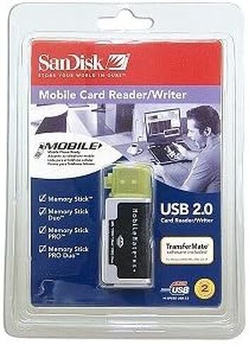 SanDisk SDDR-107-A10M MobileMate MS+ USB 2.0 قارئ/كاتب بطاقات الهاتف المحمول يدعم 1 جيجابايت 2 جيجابايت 4 جيجابايت 8 جيجابايت 16 جيجابايت # Memory Stick # Memory Stick Duo # Memory Stick PRO # Memory Stick PRO Duo in Saudi Arabia
