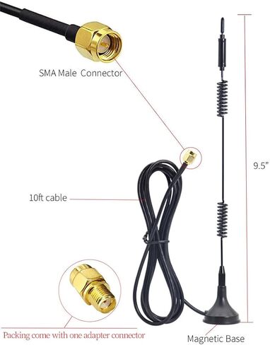 كابل تمديد هوائي Wostars 9dBi WiFi مع قاعدة مغناطيسية لكاميرا IP اللاسلكية ونظام الكاميرا CCTV اللاسلكية - 4 عبوات in Saudi Arabia