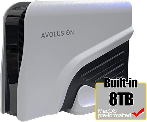 Avolusion PRO-Z Series 8TB USB 3.0 External Hard Drive for MacOS Devices, Time Machine (White) - 2 Year Warranty in Saudi Arabia
