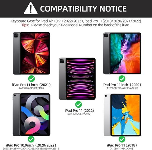 حافظة لوحة مفاتيح لجهاز iPad Pro 11 بوصة الجيل الرابع 2022 / iPad Pro 11 بوصة 2021 و2020 و2018، iPad Air الجيل الخامس/الرابع، لوحة مفاتيح بلوتوث قابلة للفصل مع حامل قلم لجهاز iPad 11 بوصة (الجيل الأول/الثاني/الثالث) (أزرق سماوي) in Kuwait