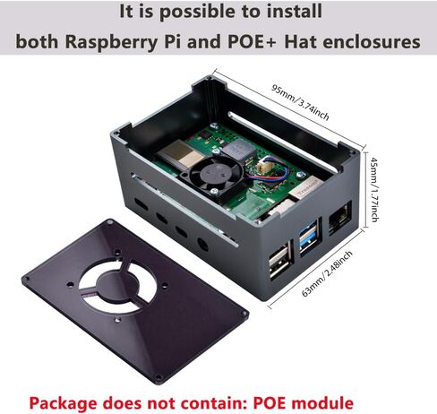 GeeekPi Raspberry Pi 4 Case, Raspberry Pi 4 Aluminum Case with Fan, Raspberry Pi 4 Heatsink for Raspberry Pi 4 Model B, High Case Supports POE Hat in Saudi Arabia