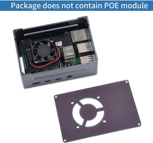 GeeekPi Raspberry Pi 4 Case, Raspberry Pi 4 Aluminum Case with Fan, Raspberry Pi 4 Heatsink for Raspberry Pi 4 Model B, High Case Supports POE Hat in Saudi Arabia