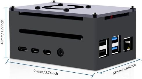 GeeekPi Raspberry Pi 4 Case, Raspberry Pi 4 Aluminum Case with Fan, Raspberry Pi 4 Heatsink for Raspberry Pi 4 Model B, High Case Supports POE Hat in Saudi Arabia