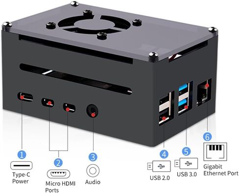 GeeekPi Raspberry Pi 4 Case, Raspberry Pi 4 Aluminum Case with Fan, Raspberry Pi 4 Heatsink for Raspberry Pi 4 Model B, High Case Supports POE Hat in Saudi Arabia