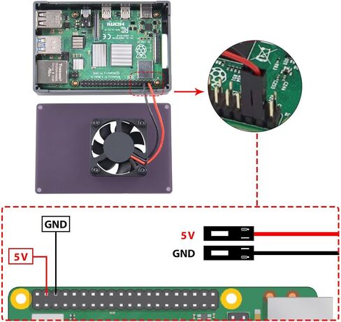 GeeekPi Raspberry Pi 4 Case, Raspberry Pi 4 Aluminum Case with Fan, Raspberry Pi 4 Heatsink for Raspberry Pi 4 Model B, High Case Supports POE Hat in Saudi Arabia