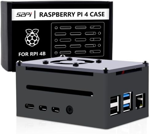 GeeekPi Raspberry Pi 4 Case, Raspberry Pi 4 Aluminum Case with Fan, Raspberry Pi 4 Heatsink for Raspberry Pi 4 Model B, High Case Supports POE Hat in Saudi Arabia