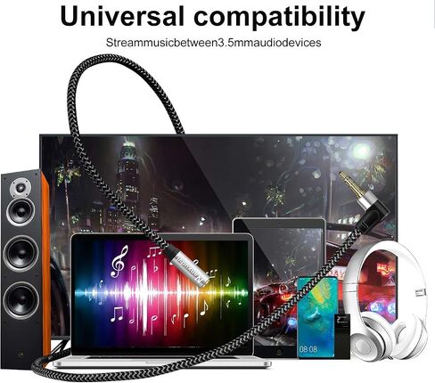 3.5mm Headphone Extension Cable Right Angle, 3.5mm Male to Female Stereo Audio Extension Cable/90 Degree Right Angle Aux Cable for Smartphones, Tablets, Media Players (6FT) in Kuwait