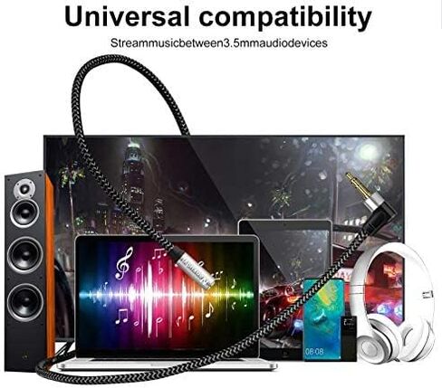 3.5mm Headphone Extension Cable Right Angle, 3.5mm Male to Female Stereo Audio Extension Cable/90 Degree Right Angle Aux Cable for Smartphones, Tablets, Media Players (6FT) in Kuwait