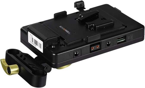 SOONWELL V-Mount Plate مزود الطاقة مع بطارية الدمية LP-E6 15 مم قضيب قوس لكاميرات DSLR الحمراء وكاميرات الفيديو والشاشات in Kuwait