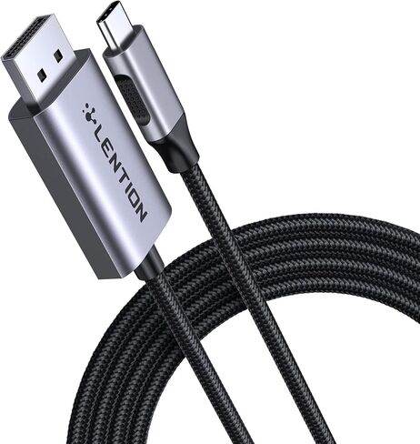 محول كابل LENTION 6FT USB C إلى DisplayPort (4K@60 هرتز، 2K@165 هرتز) لأجهزة Mac، Windows، Linux OS، متوافق مع 2023-2016 MacBook، iPad/Surface/Mac Air الجديد، Dell، XPS، إلخ (CU708-2M، فضي ) in Kuwait