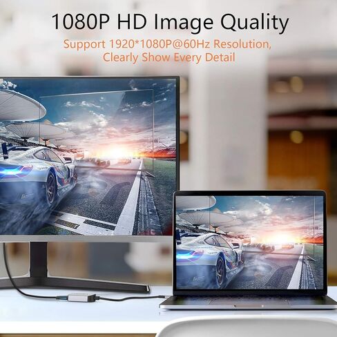 تيسمارت محول USB الى HDMI، محول كيبل صوت وفيديو HD 1080P، محول USB 3.0/2.0 الى HDMI للكمبيوتر واللاب توب وجهاز العرض HDTV متوافق مع ويندوز XP/10، ماك او اس in Kuwait