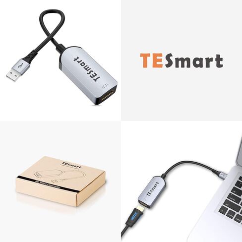 تيسمارت محول USB الى HDMI، محول كيبل صوت وفيديو HD 1080P، محول USB 3.0/2.0 الى HDMI للكمبيوتر واللاب توب وجهاز العرض HDTV متوافق مع ويندوز XP/10، ماك او اس in Kuwait