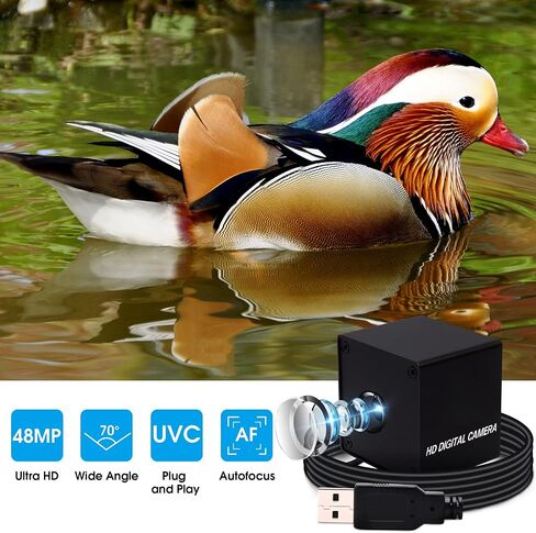 كاميرا IFWATER USB كاميرا ويب 48 ميجابكسل فائقة الدقة التركيز التلقائي 70 درجة وحدة الكاميرا سريعة التركيز تلقائيًا على فيديو واضح وكاميرا Lightburn توصيل الكاميرا الصناعية وتشغيلها لأجهزة الكمبيوتر المحمول Raspberry Pi Jetson Nano in Kuwait