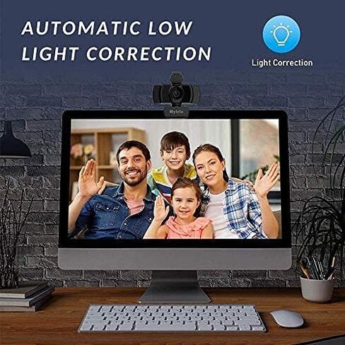 كاميرا ويب Mytrix بدقة 1080 بكسل مع ميكروفون وغطاء للخصوصية، وكاميرا ويب للبث 2023، وتقليل الضوضاء، والتركيز التلقائي، وكاميرا ويب USB عالية الدقة للكمبيوتر المحمول، واجتماعات تكبير سطح المكتب وSkype FaceTime Hangouts على YouTube in Kuwait