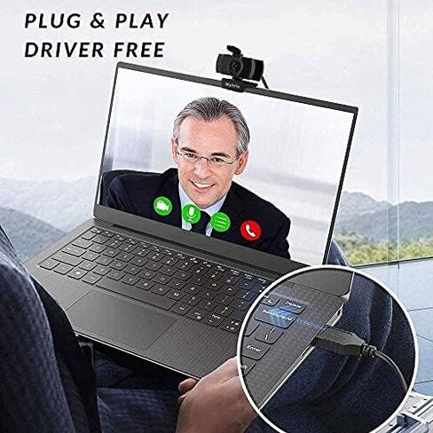 كاميرا ويب Mytrix بدقة 1080 بكسل مع ميكروفون وغطاء للخصوصية، وكاميرا ويب للبث 2023، وتقليل الضوضاء، والتركيز التلقائي، وكاميرا ويب USB عالية الدقة للكمبيوتر المحمول، واجتماعات تكبير سطح المكتب وSkype FaceTime Hangouts على YouTube in Kuwait