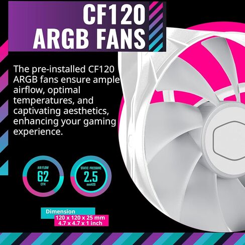 Cooler Master MasterBox TD500 Mesh White Airflow ATX Mid-Tower with Polygonal Mesh Front Panel, Crystalline Tempered Glass, E-ATX up to 10.5", Three 120mm ARGB Lighting Fans in Kuwait