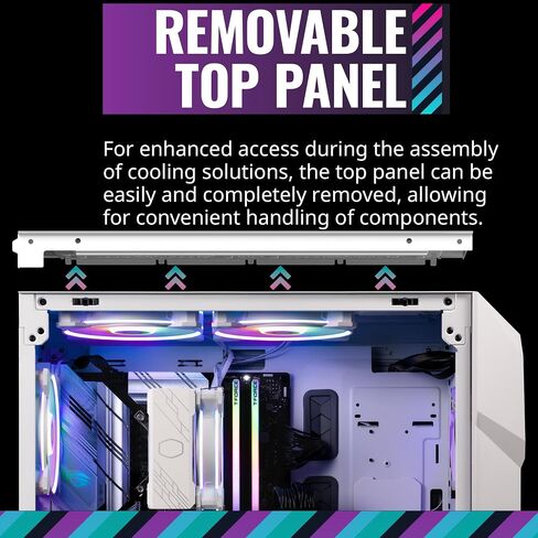 Cooler Master MasterBox TD500 Mesh White Airflow ATX Mid-Tower with Polygonal Mesh Front Panel, Crystalline Tempered Glass, E-ATX up to 10.5", Three 120mm ARGB Lighting Fans in Kuwait