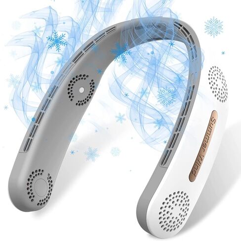 BUDINOQUE مروحة الرقبة المحمولة، مروحة خالية من الشفرة بدون استخدام اليدين، مروحة تبريد شخصية مع 3 سرعات، بطارية 4000 مللي أمبير في الساعة، مروحة شخصية يمكن ارتداؤها، مروحة رقبة تعمل بمنفذ USB للأماكن الخارجية in Kuwait