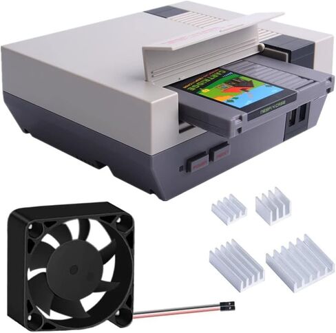 جراب GeeekPi RETROFLAG NESPi 4، جراب Raspberry Pi 4 مع إعادة ضبط آمن للإغلاق ومروحة تبريد راسبيري Pi 4 وخواط حرارة راسبيري Pi 4 موديل B in Saudi Arabia