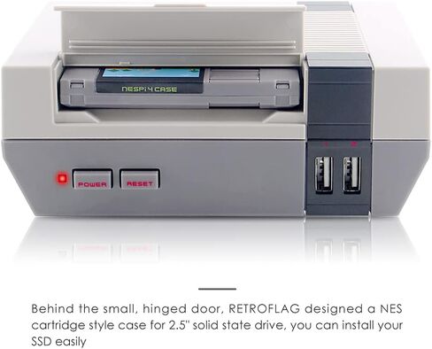 جراب GeeekPi RETROFLAG NESPi 4، جراب Raspberry Pi 4 مع إعادة ضبط آمن للإغلاق ومروحة تبريد راسبيري Pi 4 وخواط حرارة راسبيري Pi 4 موديل B in Saudi Arabia